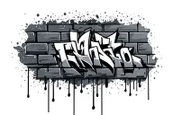 brick wall with graffiti tattoo design idea