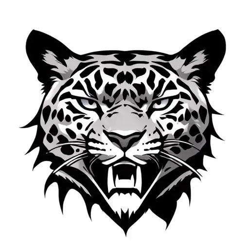 Mortal Kombat Kotal Khan Jaguar front face drawn more in human tattoo design idea