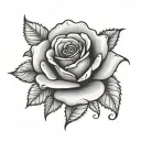 small rose 444 tattoo design idea