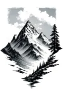 small mountain tattoo design idea