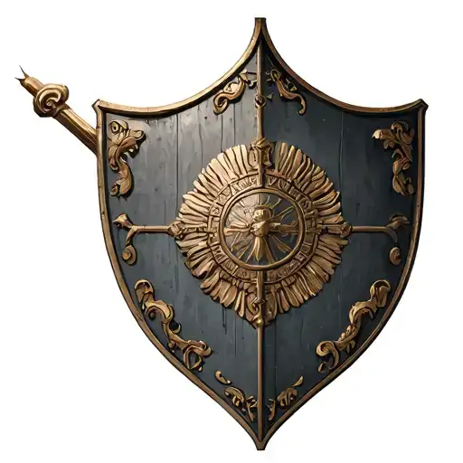 Roman shield tattoo design idea