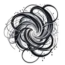 swirl morse code flowing tattoo design idea