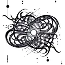 swirl morse code flowing tattoo design idea