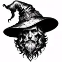 wizard hat tattoo design idea
