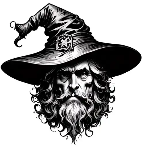 wizard hat tattoo design idea