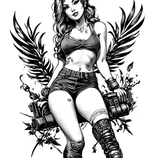 fallout 4 pinup girl tattoo design idea