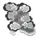 Japanese blackwork clouds tattoo design idea