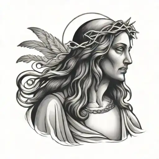 trans woman jesus tattoo design idea