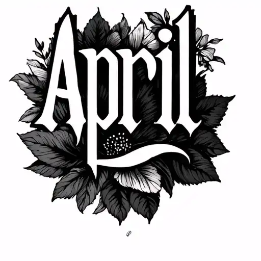 april letters tattoo design idea