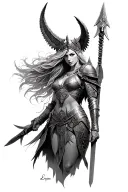 Valkyrie warrior tattoo design idea