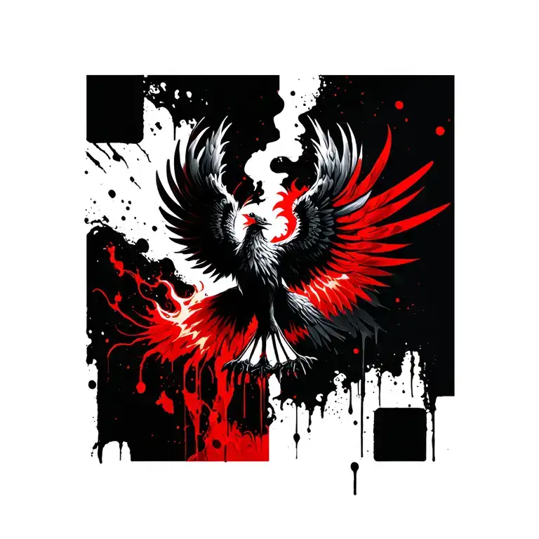 rebirth fire phoenix tattoo design idea