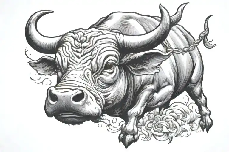 beat the odd bull tattoo design idea