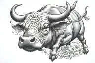 beat the odd bull tattoo design idea