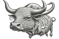 beat the odd bull tattoo design idea