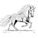 firey demonic horse tattoo design idea