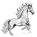firey demonic horse tattoo design idea