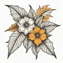 halloween colours , autumn leaves , october 4th 2024, wedding tattoo design idea