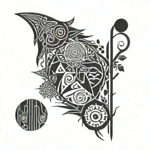 Iron Druid mixed with nature tattoo design idea