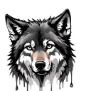 wolf w tear drops tattoo design idea