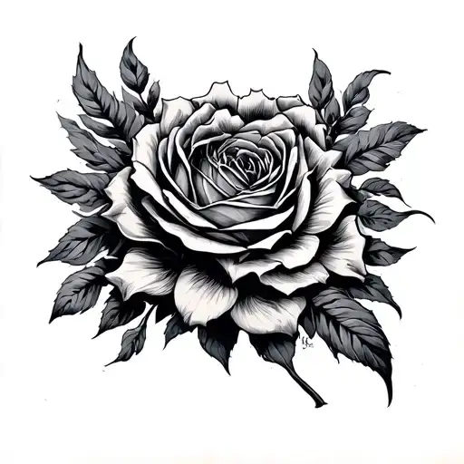 "present situation" bold lines tattoo design idea