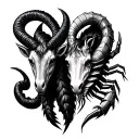 capricorn and scorpio zodiac sign tattoo design idea