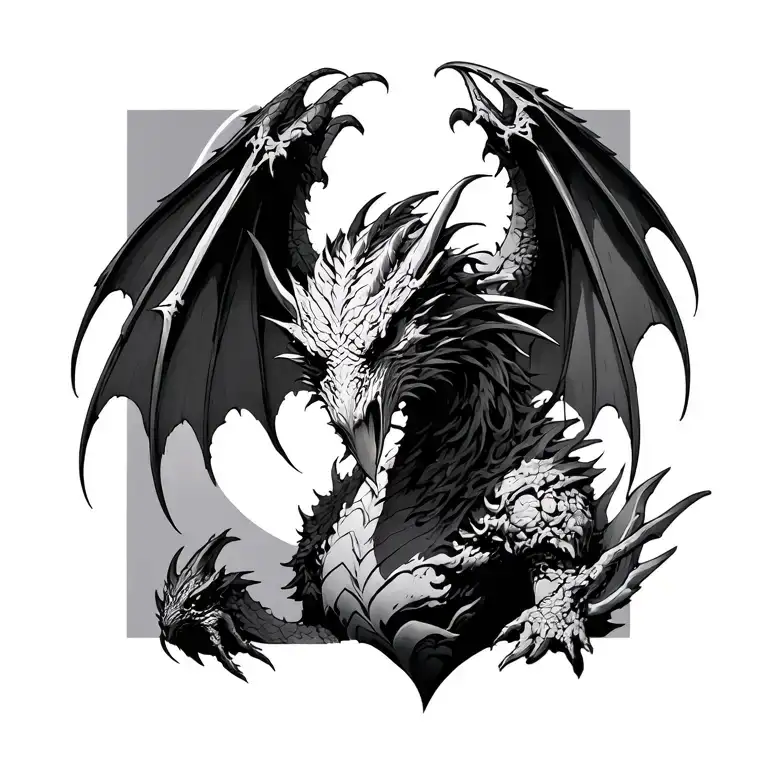 bahamut from dnd tattoo design idea