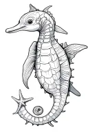 stingray dolphin turtle starfish seahorse tattoo design idea