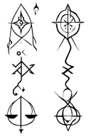 sagittarius, aquarius and virgo eith libra tattoo design idea