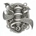 Yahweh written but with dna strand tattoo design idea