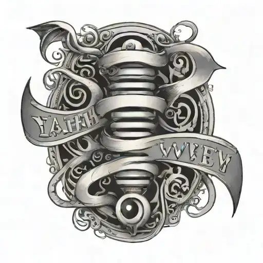 Yahweh written but with dna strand tattoo design idea