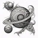 anxiety as a planet tattoo design idea