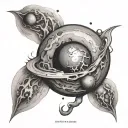 anxiety as a planet tattoo design idea
