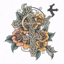 cross with words   tattoo design idea