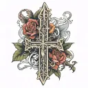 cross with words   tattoo design idea