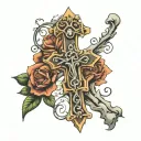 cross with words   tattoo design idea