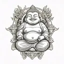 fat evil buddha tattoo design idea