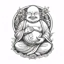 fat evil buddha tattoo design idea