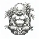 fat evil buddha tattoo design idea