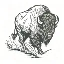 bison in a storm tattoo design idea