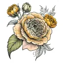 Ranunculus flower tattoo design idea