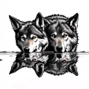 Wolf Reflection tattoo design idea