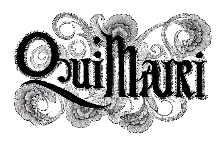 the word "Qui'Mauri" in cursive tattoo design idea