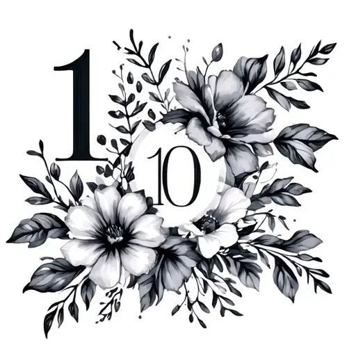 wedding anniversary flowers years 1 to 10 tattoo design idea
