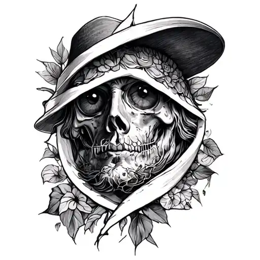 generates a tattoo for half of the upper arm with references to philosophy and film-like dilation with a nice meaning tattoo design idea