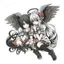 emo angels tattoo design idea