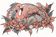 Flamingo tattoo design idea
