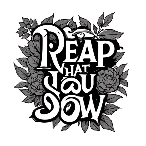 "Reap What You Sow" Scroll tattoo design idea