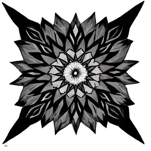 geometric abstract mandala tattoo design idea