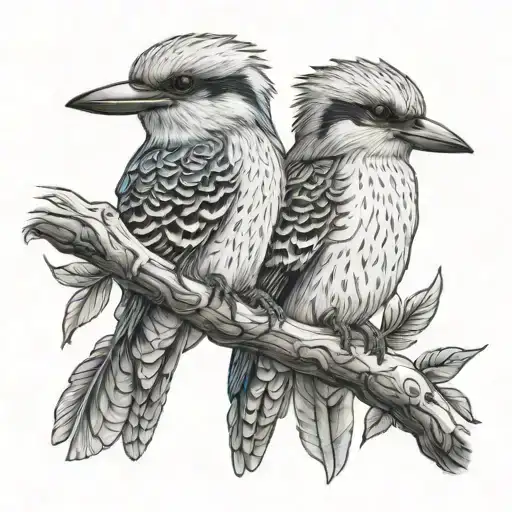 Kookaburra blue wings tattoo design idea