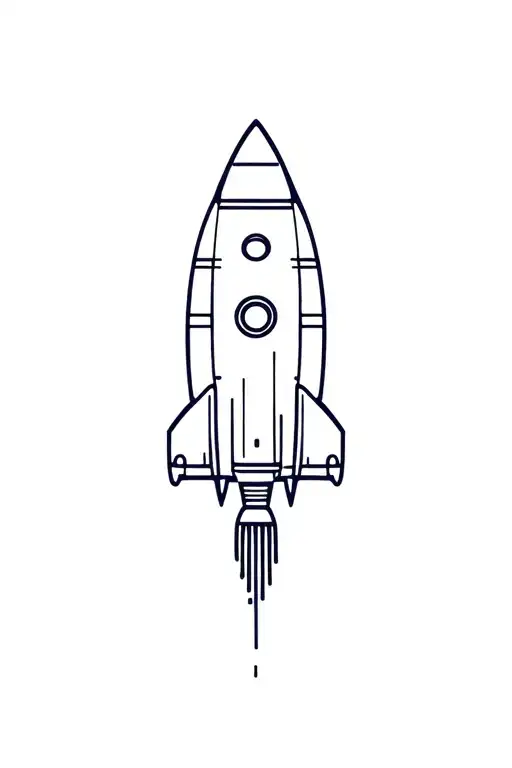 rocket ship flying tattoo design idea